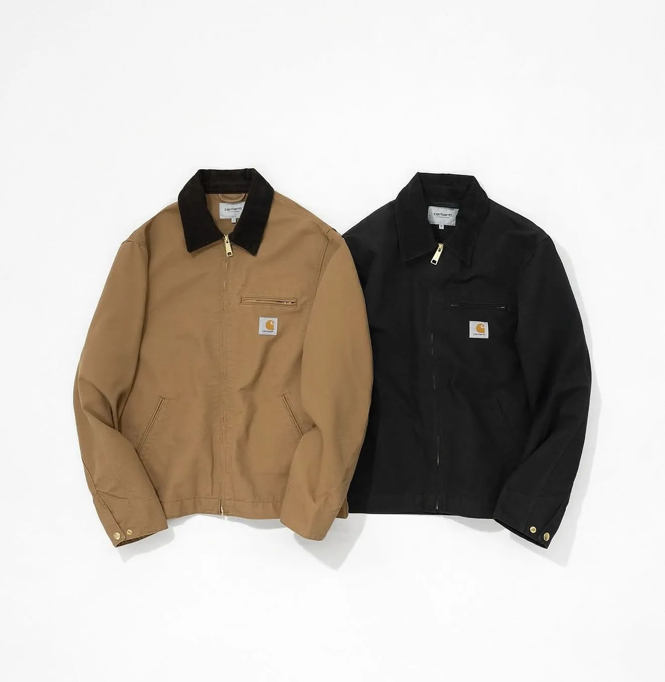 Carhartt WIP OG Detroit Jacket Black & Hamilton Brown Rinsed $689!