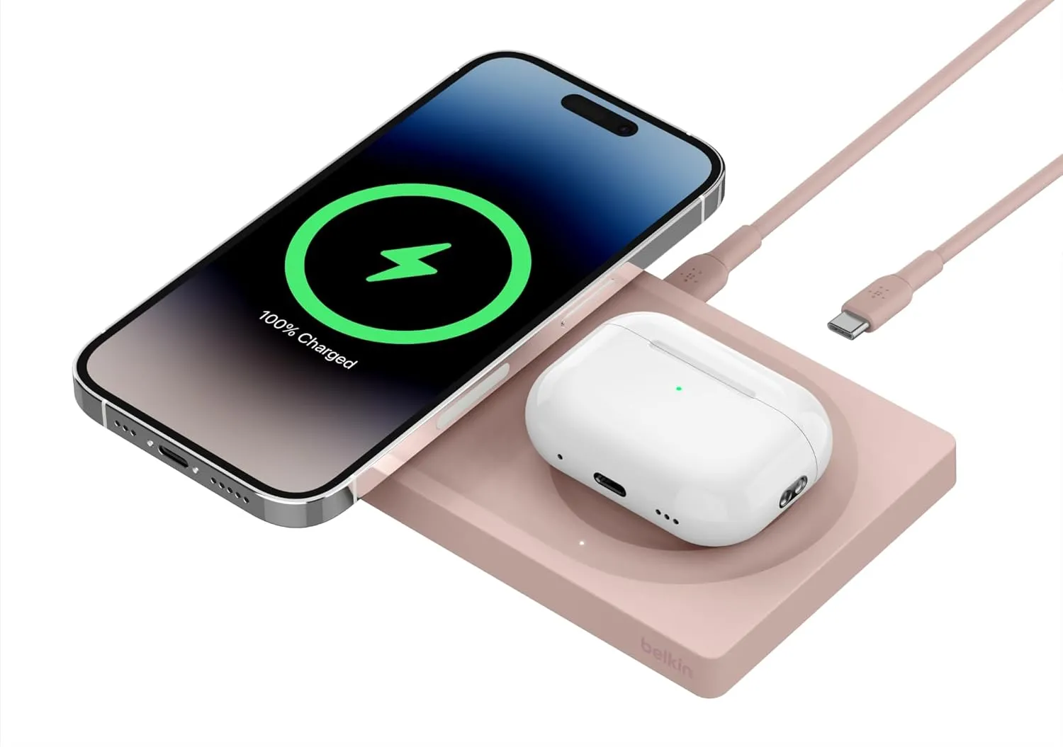 Belkin BoostCharge Pro MagSafe 2合一 15W無線充電板$83!