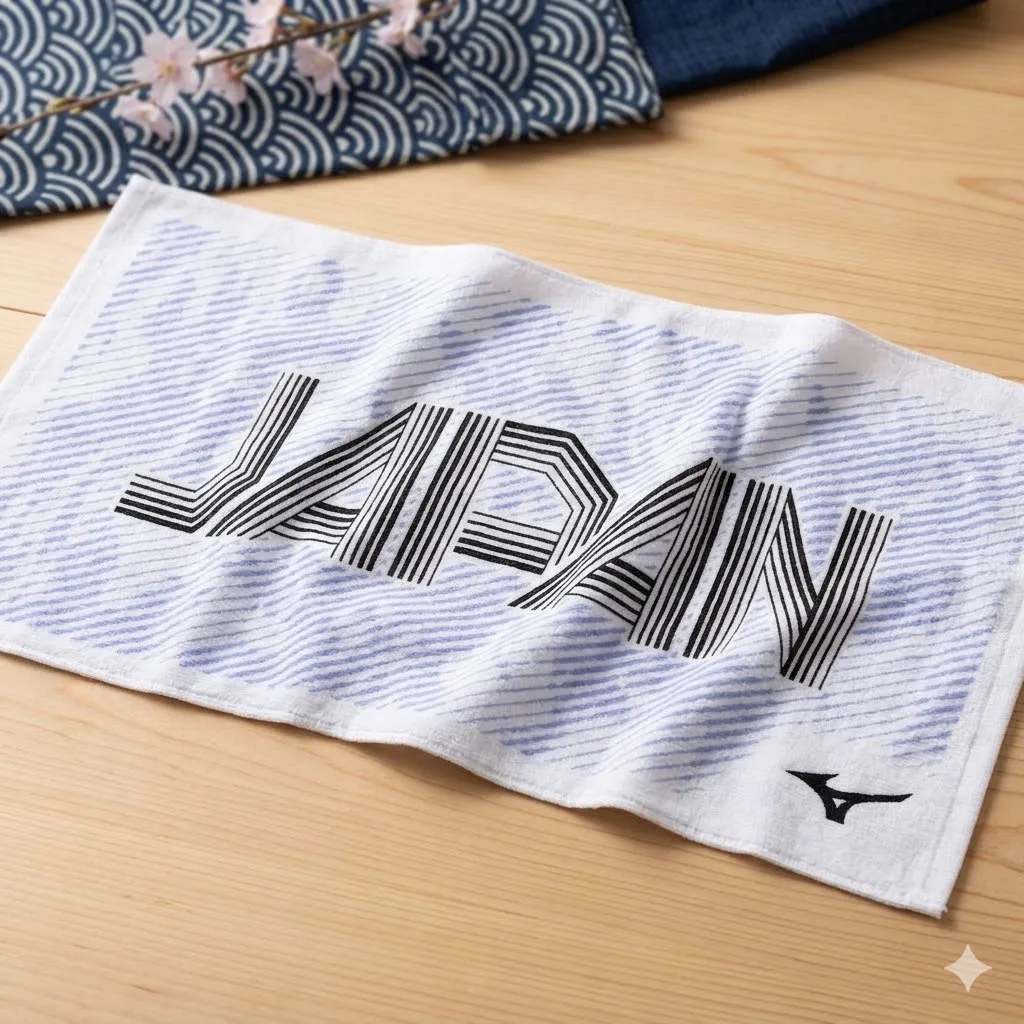 Mizuno 今治製 Japan Logo Face Towel White $43!