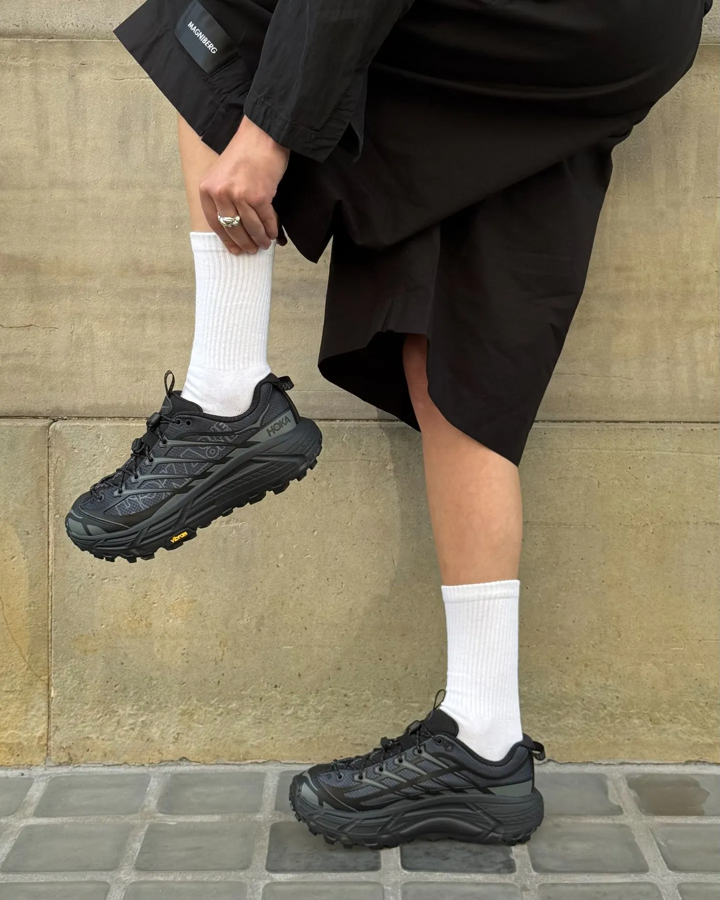 Hoka Mafate Three2 Wordmark Black Orbit $855!